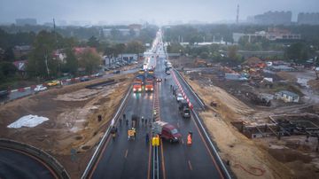 Строительство путепровода через железную дорогу по улице Фрунзе – улице Мира в городе Мытищи Московской области